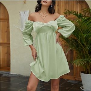 Womens light green Bow Dress